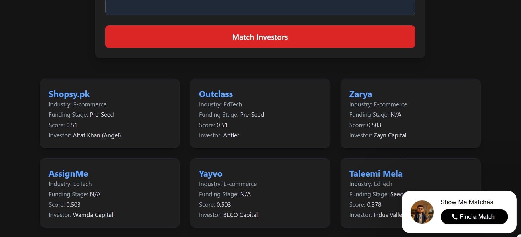 Startup Matchmaker screenshot 3