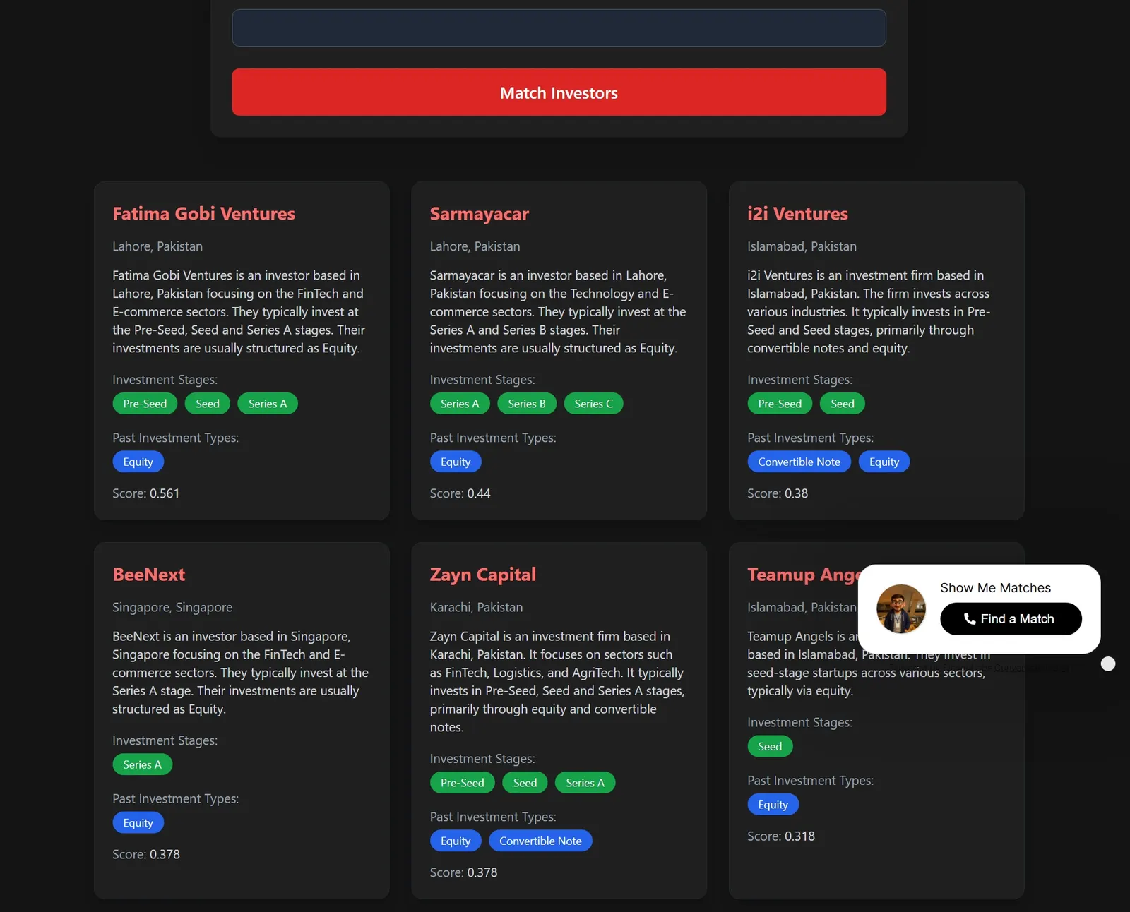 Startup Matchmaker